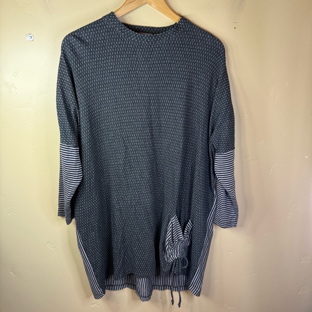 Iridium Tunic Top Cinched Pocket Size Small Pima Cotton Peru‎ Lagenlook